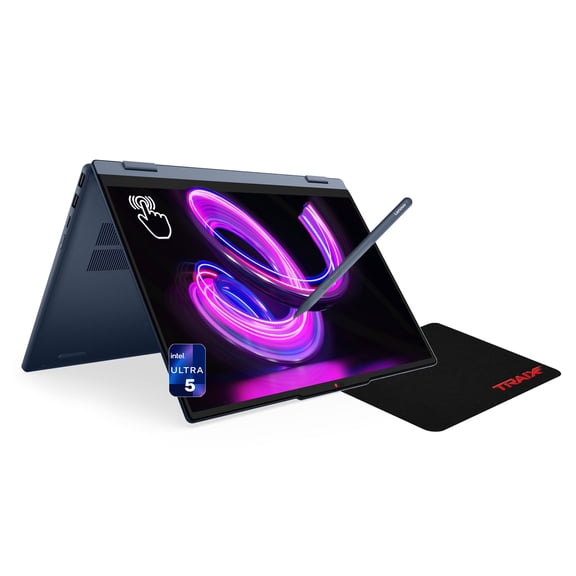 Lenovo IdeaPad 5 2-in-1 Laptop, Intel Ultra 5-322, 16 GB DDR5 RAM, 512 GB PCIe SSD, 15.3" WUXGA (1920x1200) Touchscreen, Intel Graphics, Backlit Keyboard, W11 Home, Cosmic Blue, Pen + Traix MousePad