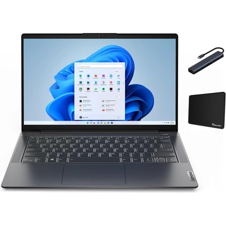 Lenovo IdeaPad 5 Laptop, 14.0" FHD Touchscreen Display, AMD Ryzen 7 5700U, 8GB RAM, 512GB SSD, Backlit Keyboard, WiFi 6, Windows 11 Home, Grey with Tigology Accessories