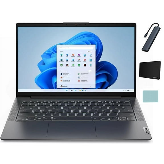 Lenovo IdeaPad 5 Laptop, 14.0" FHD Touchscreen Display, AMD Ryzen 7 5700U, 8GB RAM, 512GB Storage, Backlit Keyboard, Windows 11 Home, Grey with Tigology Accessories