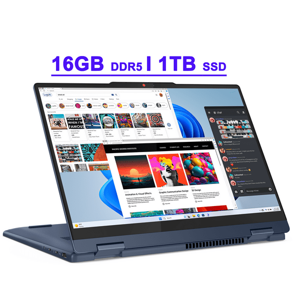 Lenovo IdeaPad Flex 5 Premium 2-in-1 Laptop 14" WUXGA Touch AMD 6-core Ryzen AI 5 340 (Up to 50 TOPS) 16GB DDR5 1TB SSD Backlit Dolby FHD IR Privacy Camera Wi-Fi 7 w/Digital Pen Win11 Copilot AI