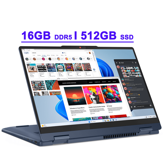 Lenovo IdeaPad Flex 5 Premium 2-in-1 Laptop 14" WUXGA Touch AMD 6-core Ryzen AI 5 340 (Up to 50 TOPS) 16GB DDR5 512GB SSD Backlit Dolby FHD IR Privacy Camera Wi-Fi 7 w/Digital Pen Win11 Copilot AI