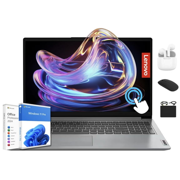 Lenovo IdeaPad Laptop 2025 Flagship 15.6" FHD IPS Touchscreen Computer, 40GB RAM, 2.5TB Storage (2TB SSD + 500GB Ext.), 6-Core Intel i3, WiFi 6, HubxcelAccessory, Win 11 Pro with Lifetime MS Office