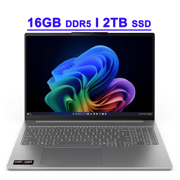 Lenovo IdeaPad Pro 5 Premium Creator and Professional Laptop 16" 2880x1800 OLED 120Hz 1100nits Peak AMD 8-core Ryzen AI 7 350 (Up to 50 TOPS) 16GB DDR5 2TB SSD GeForce RTX 5050 Backlit Win11