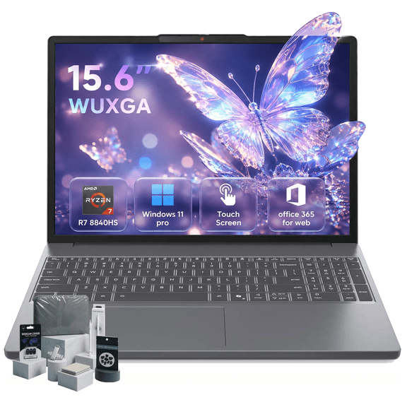 Lenovo IdeaPad Slim 3 15.3" Touchscreen Laptop, AMD Ryzen 7 8840HS AI Processor, 16GB RAM, 512GB PCIe SSD, Radeon 780M Graphics, 1080p IR Webcam, Backlit Keyboard, Windows 11 Pro w/Accessories