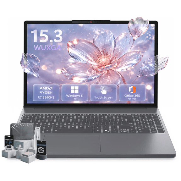 Lenovo IdeaPad Slim 3 15" FHD Touchscreen Laptop, Ryzen 7 8840HS Processor, 16GB RAM, 1TB PCIe SSD, Radeon 780M Graphics, Webcam, Backlit Keyboard, Windows 11 Pro, Luna Gray w/Accessories