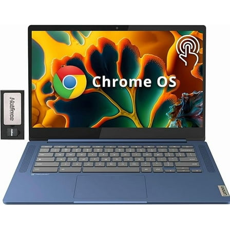 Lenovo IdeaPad Slim 3 Chromebook, 14″ FHD IPS Anti-GlareTouchscreen, MediaTek Kompanio 520, 4GB LPDDR4X, 224GB Storage(64GB eMMC+160GB Docking Station Set), Webcam, WiFi 6, Chrome OS, Blue