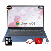 Lenovo IdeaPad Slim 3 Chromebook - 14 Full HD 1920 x 1080 Display, 8-Core MediaTek Kompanio 520 CPU, 4GB RAM, 64GB eMMC & 256GB Micro SD Card, Wi-Fi 6, for Business Student, Chrome OS, Blue