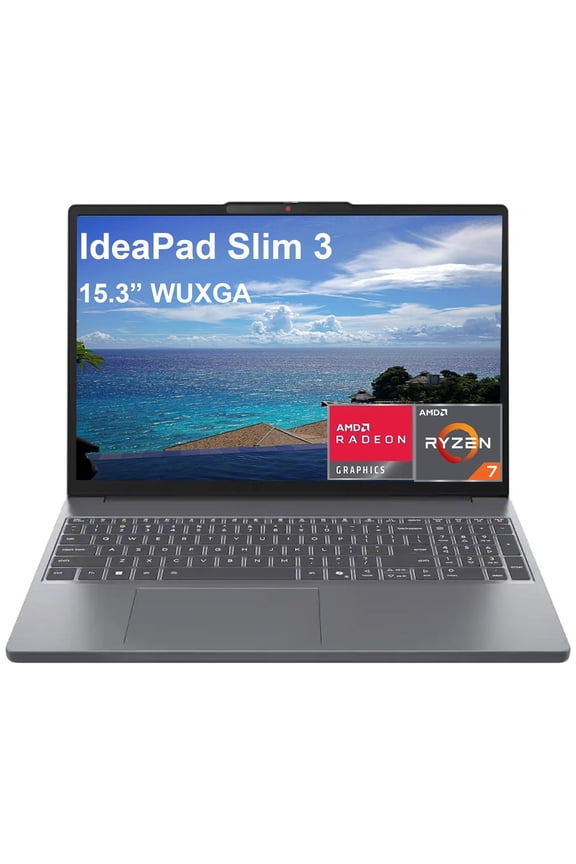 IdeaPad Slim 3 Copilot+ AI Laptop, 15.3" 2K Touchscreen, AMD 8-core Ryzen 7 170 processor, 16GB DDR5 Memory 1TB SSD, WiFi 6, Dolby Audio, Win 11 Home, w/65W Charger