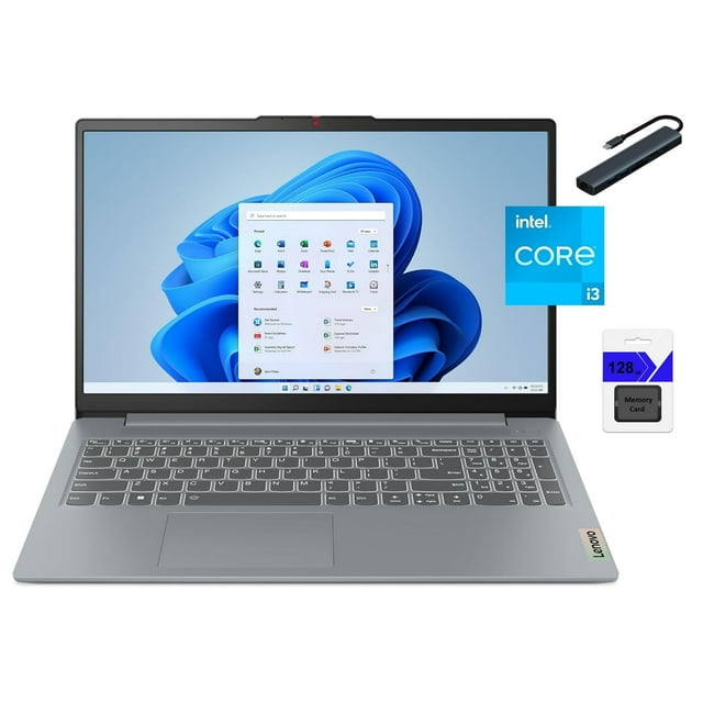Lenovo IdeaPad Slim 3i 15.6'' FHD Laptop, Intel Core i3-N305 Processor, 8GB DDR5 RAM, 512GBGB SSD, Windows 11 Home in S Mode, Arctic Grey with Mazepoly Accessories