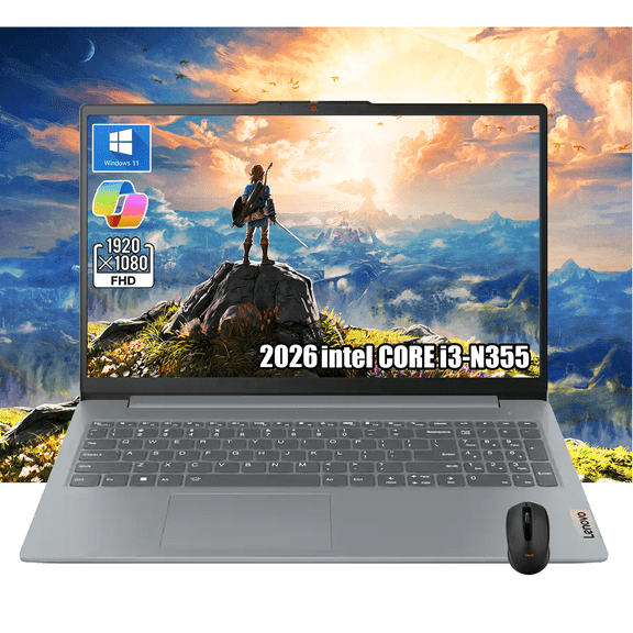 Lenovo IdeaPad Slim 3i 15.6" FHD Laptop - Intel i3-N355 - 8GB RAM, 128GB Storage - Windows 11 Home - Wi-Fi 6, SD Reader, HDMI, Dual Speakers - Business School College - W/Mouse