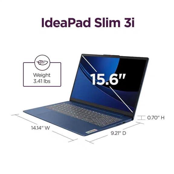 Lenovo - IdeaPad Slim 3i 15.6" Full HD Laptop - Intel Processor N150 2024- 8GB Memory - 128GB UFS - Abyss Blue