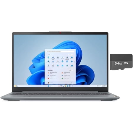 Lenovo IdeaPad Slim 3i 15.6" Laptop | Intel Processor N100 | Intel UHD Graphics | Webcam | Artic Grey | 4GB RAM DDR5 | 128GB SSD | Windows 11 S | Bundle with USB 3.0 Hub