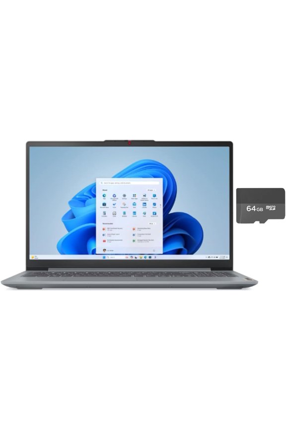 IdeaPad Slim 3i 15.6" Laptop | Intel Processor N100 | Intel UHD Graphics | Webcam | Artic Grey | 4GB RAM DDR5 | 128GB SSD | Windows 11 S | Bundle with USB 3.0 Hub