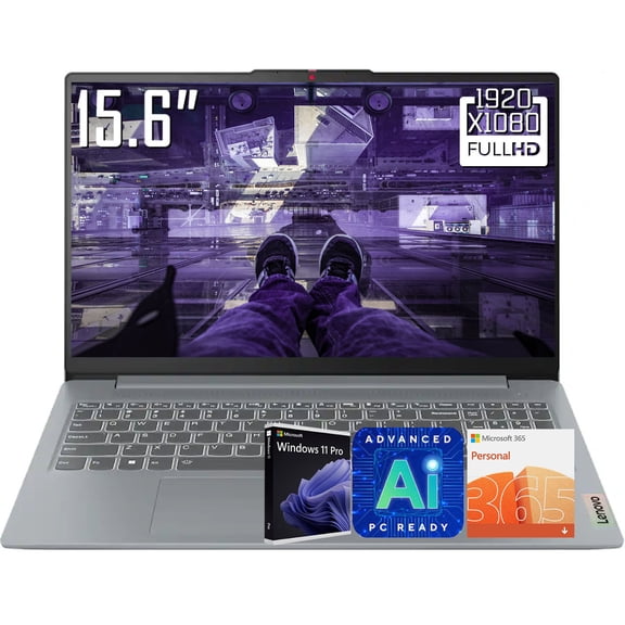 Lenovo IdeaPad Slim 3i Laptop, 15.6" FHD 1920 x 1080 LCD Display, Intel N150, WiFi 6, 720p Webcam, Win 11 Pro (8GB DDR5 RAM * 128GB UFS)
