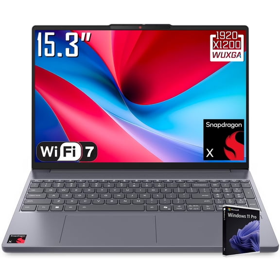 Lenovo IdeaPad Slim 3x Copilot+ PC Laptop, 15.3" FHD+ 1920 x 1200 LCD IPS Screen, Snapdragon X, WiFi 7, 720p Webcam, Backlit Keyboard, Win 11 Pro (16GB DDR5 RAM - 512GB SSD)