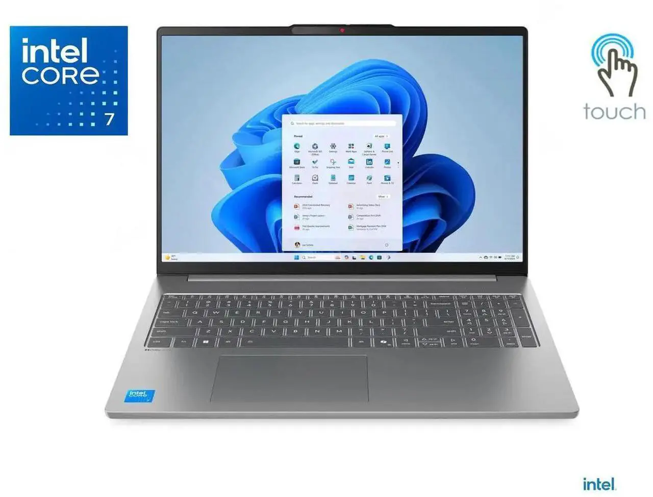 Lenovo IdeaPad Slim 5 16" Touchscreen Lightweight Laptop, Intel Core 7 240H, 32GB DDR5, 512GB SSD, Grey