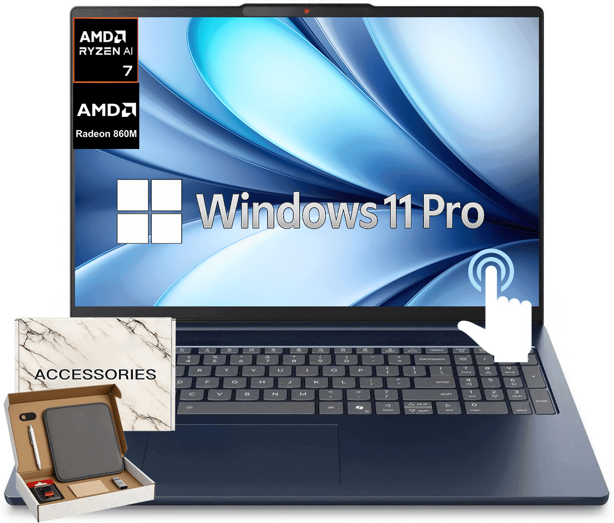 Lenovo IdeaPad Slim 5 Laptop, 16" FHD+ Touch, Ryzen AI 7 350 (8-Core) Processor, 16" 1920x1200 Touchscreen, 64GB DDR5, 2TB SSD, Windows 11 Pro