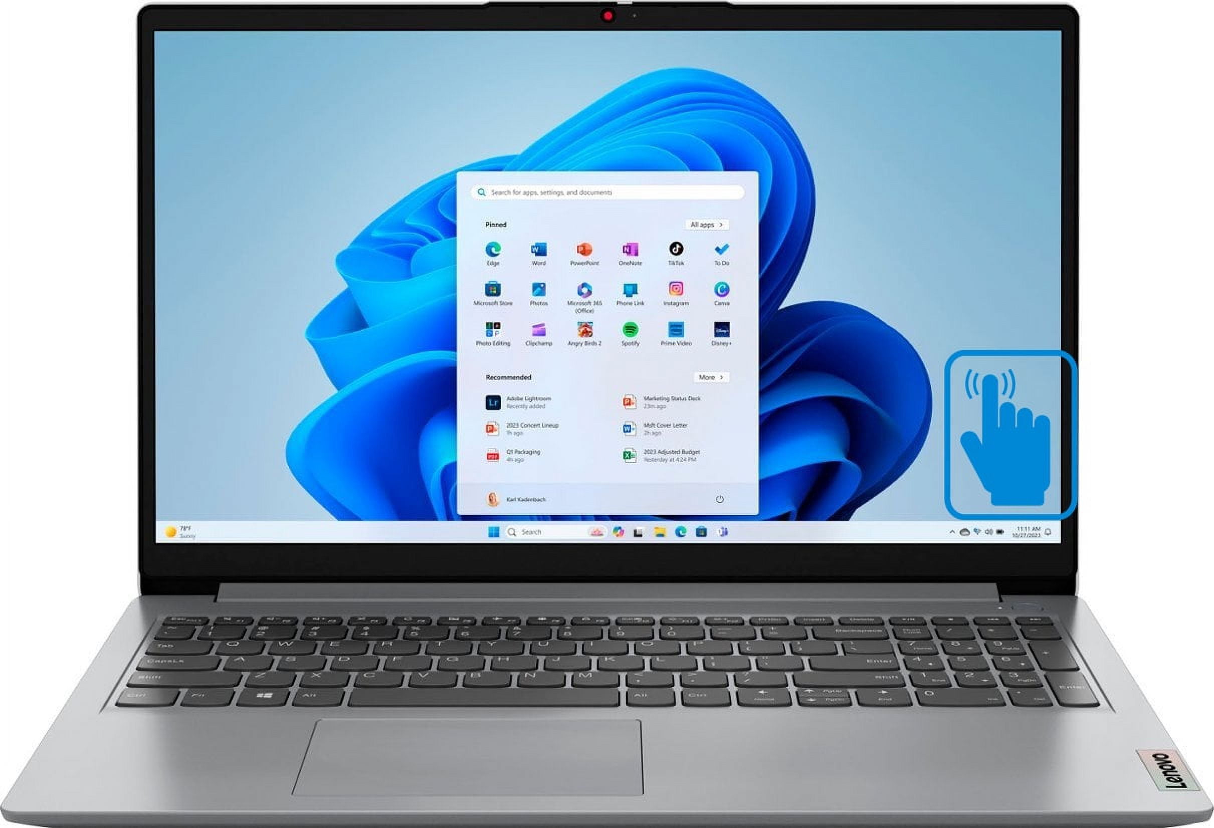 Lenovo Ideapad 1 Student/Business Laptop 15.6in Touchscreen IPS