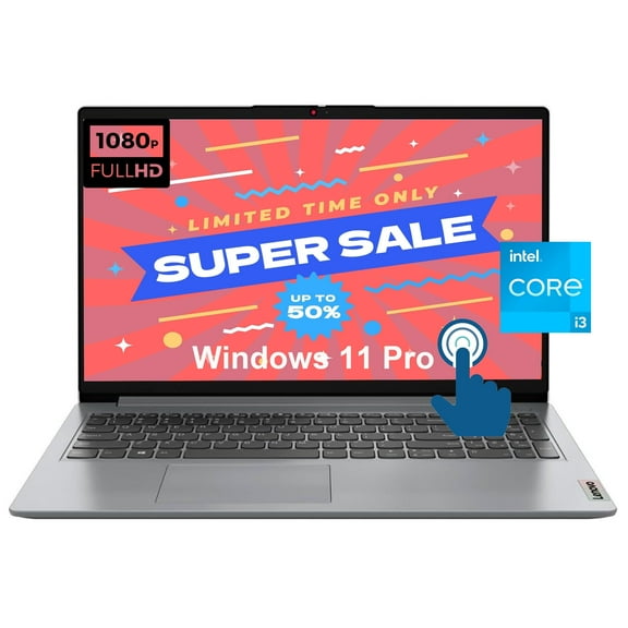 Lenovo Ideapad 15.6" FHD Touchscreen [Windows 11 Pro] Business Laptop Computer, 12th Gen Intel Core i3-1215U, 16GB RAM, 512GB PCIe SSD, Wi-Fi 6, Long Battery Life, HDMI, Cloud Gray