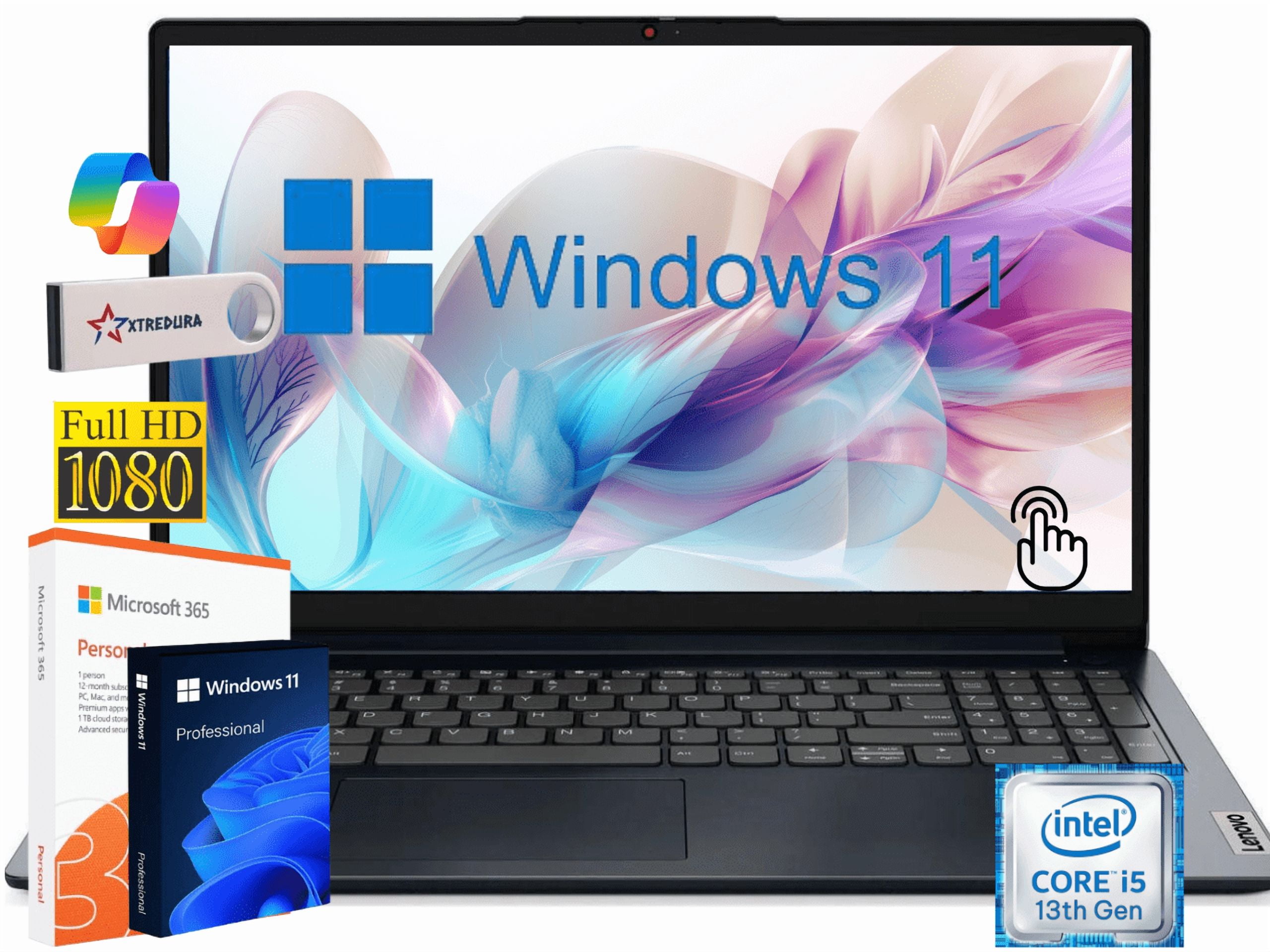 Lenovo Ideapad 1i 15.6" FHD Touchscreen Business&Home Laptop, 13th Intel Core i5-1334U Upto 4.6GHz, 12GB RAM, 256GB PCle SSD, Windows 11 Pro, Lifetime Microsoft Office License, Blue