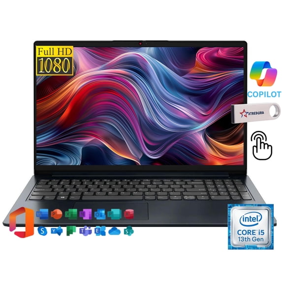 Lenovo Ideapad 1i 15.6" FHD Touchscreen Business&Home Laptop, 13th Intel Core i5-1334U Upto 4.6GHz, 40GB RAM, 1TB PCle SSD, Windows 11 Home, Lifetime Microsoft Office License, Blue