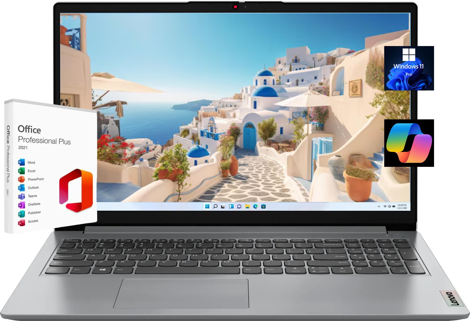 Lenovo Ideapad 1i 15.6" FHD Touchscreen Laptop, with Free Lifetime Microsoft Office 2021, Intel Core i3-1215U, 16GB RAM, 512GB SSD, Intel UHD Graphics, Windows 11 Pro, Cloud Gray