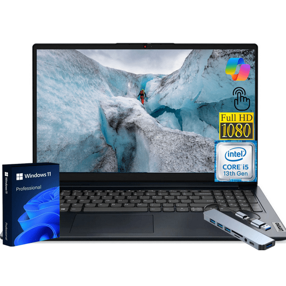 Lenovo Ideapad 1i 15.6" FHD Touchscreen Laptop, Intel Core i5 13th Gen up to 4.6GHz, 12GB RAM, 1TB PCIe SSD, Windows 11 Pro, Blue