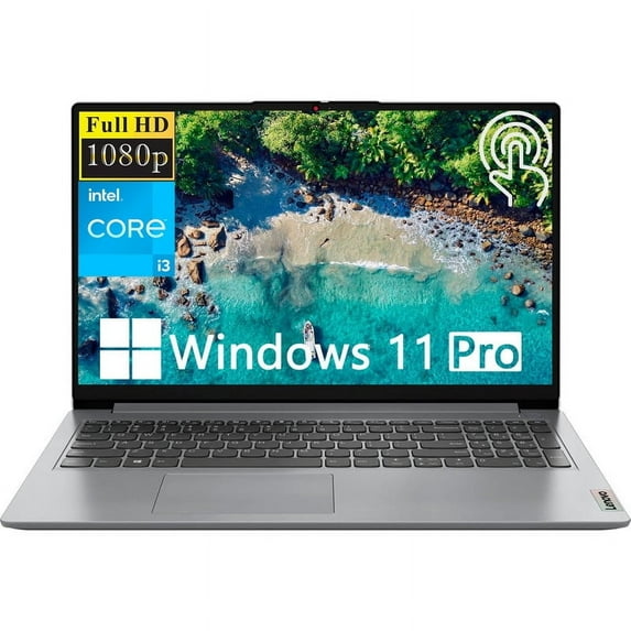 Lenovo Ideapad 1i 15.6" Touch Laptop,Business Laptop,Intel Core i3-1215U,8GB RAM,512GB SSD,Intel UHD Graphics,Wi-Fi,HDMI,Windows 11 Pro,Cloud Gray
