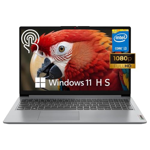 Lenovo Ideapad 1i 15.6" Touch Laptop, Intel Core i3-1215U, 15.6'' FHD Touchscreen Display, 8GB RAM, 256GB SSD, Intel UHD Graphics,Wi-Fi, HDMI, Windows 11 Home, Cloud Gray