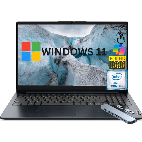 Lenovo Ideapad 1i 15.6" Touchscreen FHD Laptop, 13th Gen Intel Core i5, 8GB RAM, 512GB SSD, Windows 11 Home, Slim & Lightweight, Blue
