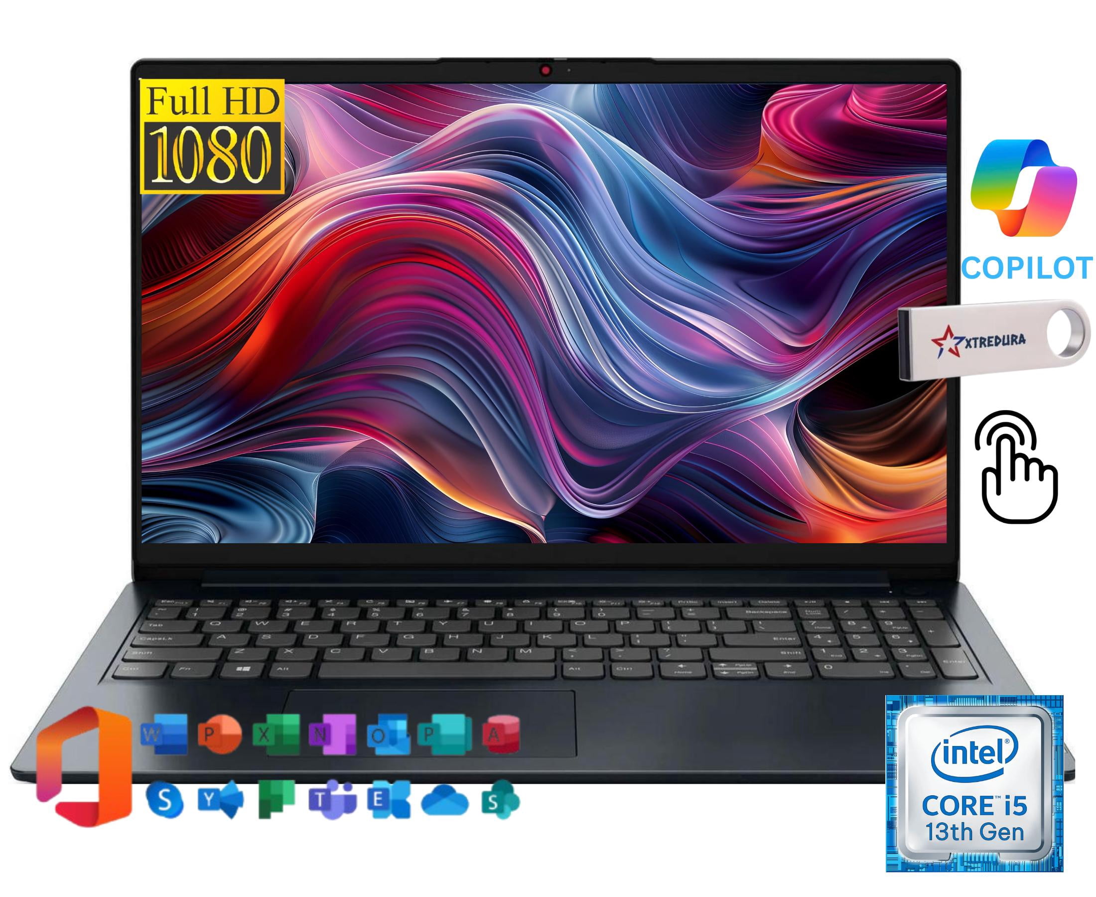 Lenovo Ideapad 1i 15" FHD (1920 x 1080) Touchscreen Laptop For Business &Student , Intel Core i5 13th i5-1334U (Beat i3-1215U) Upto 4.6GHz, 12GB RAM, 1TB SSD, Windows 11 Home,Microsoft Office