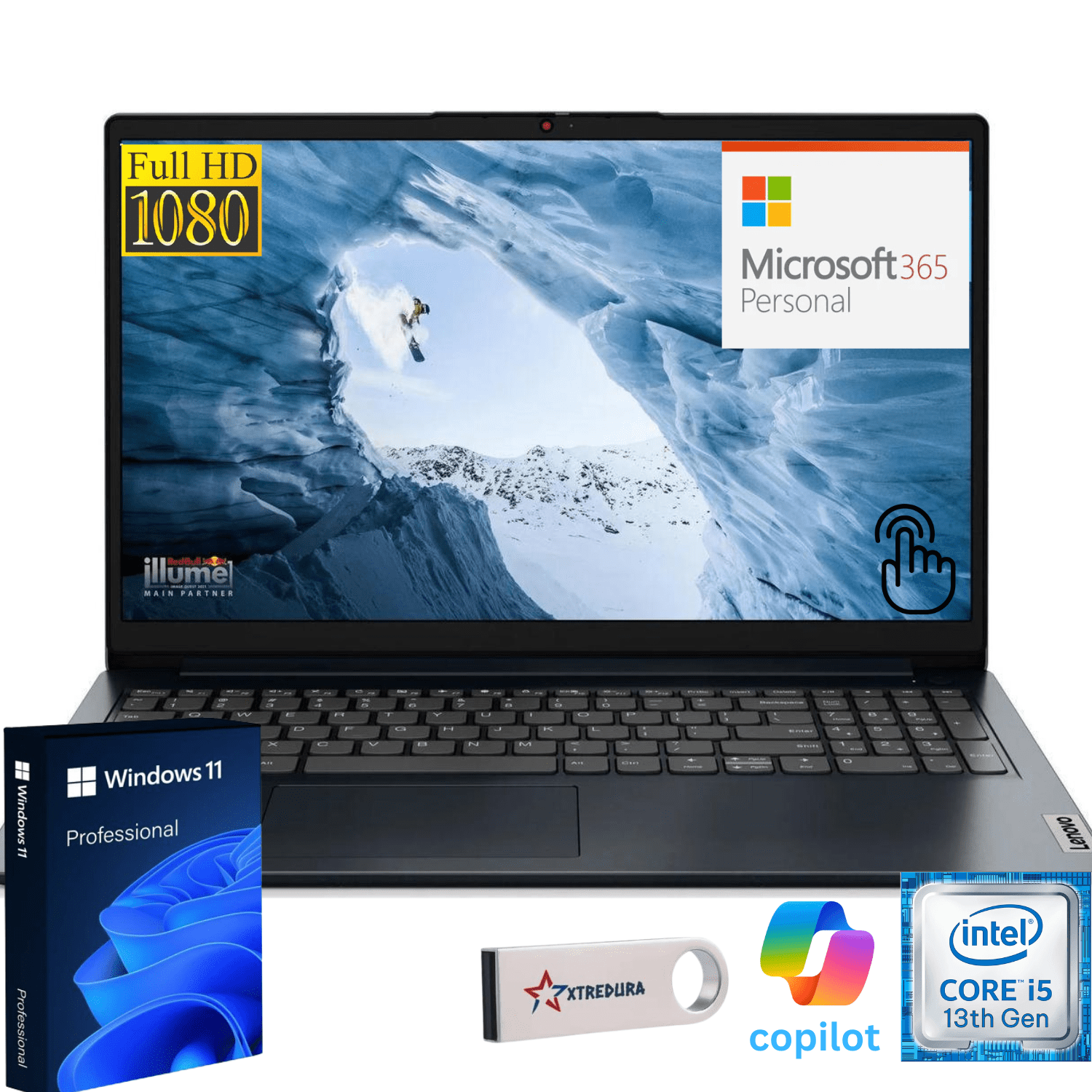 Lenovo Ideapad 1i 15" FHD (1920 x 1080) Touchscreen Laptop For Business &Student , Intel Core i5 13th i5-1334U (Beat i3-1215U) Upto 4.6GHz, 24GB RAM, 1TB SSD, Windows 11 Pro,Microsoft Office
