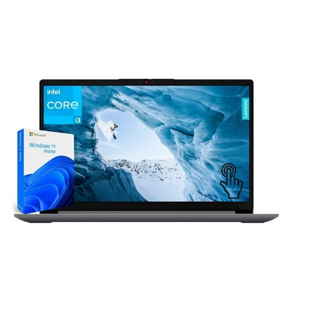 Lenovo Ideapad 1i Business & Student Laptop, 15.6" FHD IPS Touchscreen Display, Intel Core i3-1215U(6 cores), 12GB RAM, 256GB SSD, USB Type C, HDMI, WiFi6, Windows 11 Home,Gray (12GB RAM | 256GB SSD)