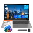 thumbnail image 1 of Lenovo Ideapad 3 15.6" FHD IPS Anti-Glare Touch Laptop, Intel Core i3-1115G4, 8GB DDR4, 1.25TB Storage (256GB SSD+1TB Docking Station Set), 720p HD Camera with Privacy Shutter, WiFi 6, Win11Pro, Gray, 1 of 10