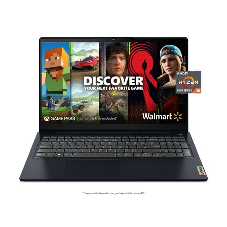 Lenovo Ideapad 3 15.6" FHD Laptop, AMD Ryzen 5 5500U, 8GB RAM, 256GB SSD, Windows 11, Abyss Blue, 82KU00YUUS