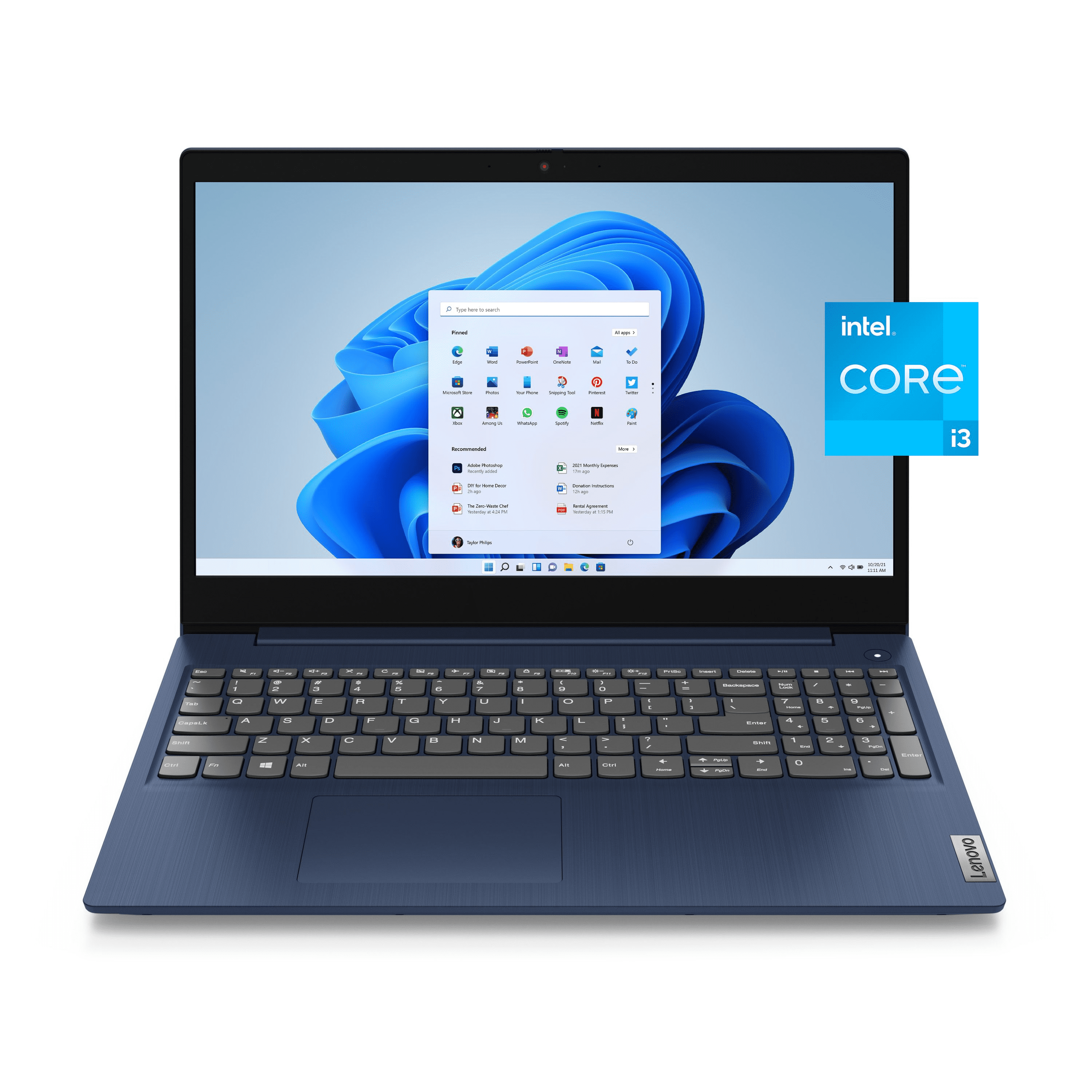 kobber Feed på rangle Lenovo Ideapad 3i 15.6" FHD PC Laptop, Intel Core i3-1115G4, 4GB, 128GB SSD,  Windows 11 in S Mode, Abyss Blue, 81X800ELUS - Walmart.com