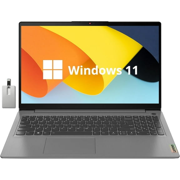 Lenovo Ideapad 3i 15.6" FHD Touch Laptop, Intel Core i3-1115G4, 8GB RAM, 256GB PCIe SSD, Intel UHD Graphics, Numeric Keypad, 720P HD Camera, WiFi 6, Windows 11 Home, Grey, 32GB Hotface USB Card