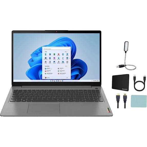 Lenovo Ideapad 3i 15.6" FHD Touchscreen Laptop, 11th Gen Intel Quad-Core i5-1135G7, 40GB Memory, 4TB M.2. SSD, Grey, Windows 11 Pro + Mazepoly Accessories