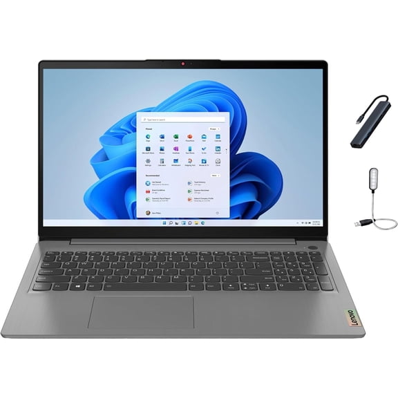 Lenovo Ideapad 3i 15.6 inch FHD Touchscreen Laptop, Intel Quad-Core i5-1135G7 Processor, 8GB Memory, 512GB M.2. SSD, Wi-Fi, Bluetooth, Copilot AI, Windows 11 Home, Grey with Mazepoly Accessories