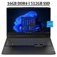 thumbnail image 1 of Lenovo Ideapad 3i 15 Gaming Laptop 15.6" FHD IPS 120Hz Anti-glare Display 12th Gen Intel 12-Core i5-12500H Processor 16GB DDR4 512GB SSD NVIDIA GeForce RTX 3050 4GB Backlit Nahimic HDMI Win11 Black, 1 of 7