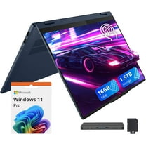 Lenovo Ideapad 5 16" WUXGA Touchscreen 2-in-1 Laptop, AMD Ryzen AI 5 340, 16GB RAM, 1.5TB Storage(512GB SSD 1TB Docking Station Set), AMD Radeon 840M, Backlit Keyboard, Win 11 Pro, Blue