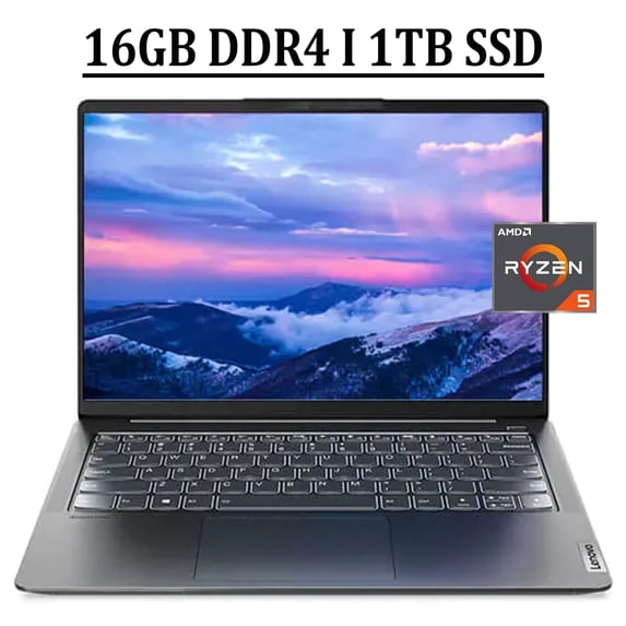 Lenovo Ideapad 5 Pro 14 Business Laptop 14" 2.2K IPS 100% sRGB Touchscreen AMD Hexa-Core Ryzen 5 5600U Processor 16GB DDR4 1TB SSD Backlit Keyboard Dolby Atmos HDMI USB-C Webcam Win11 Storm Grey