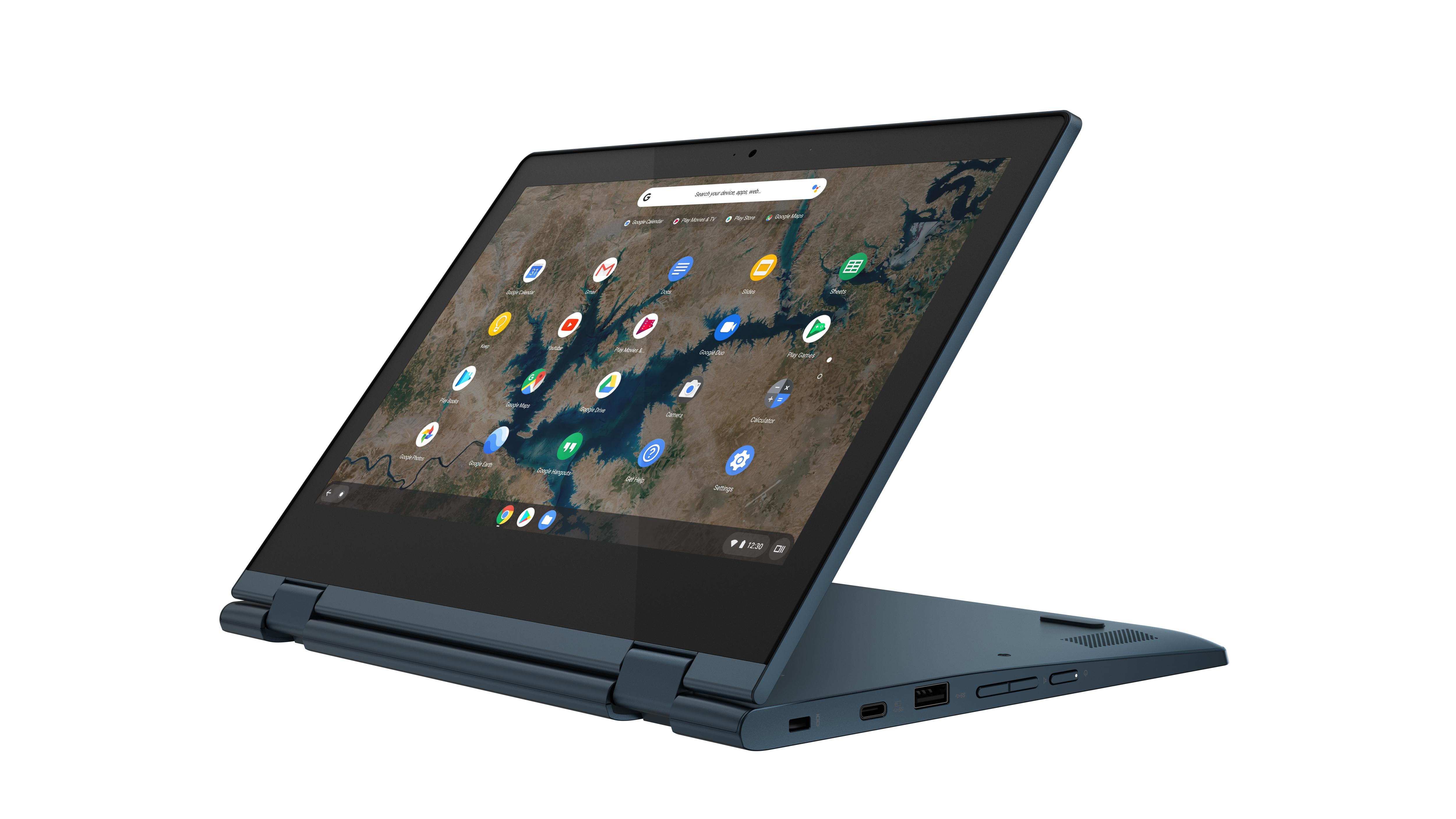 Lenovo Ideapad Flex 3 Chromebook - 11.6" Touchscreen 2-in-1 - Intel Celeron N4020 - 4GB - 32GB eMMC - Abyss Blue - Chrome OS - 82BB0009US - image 1 of 13
