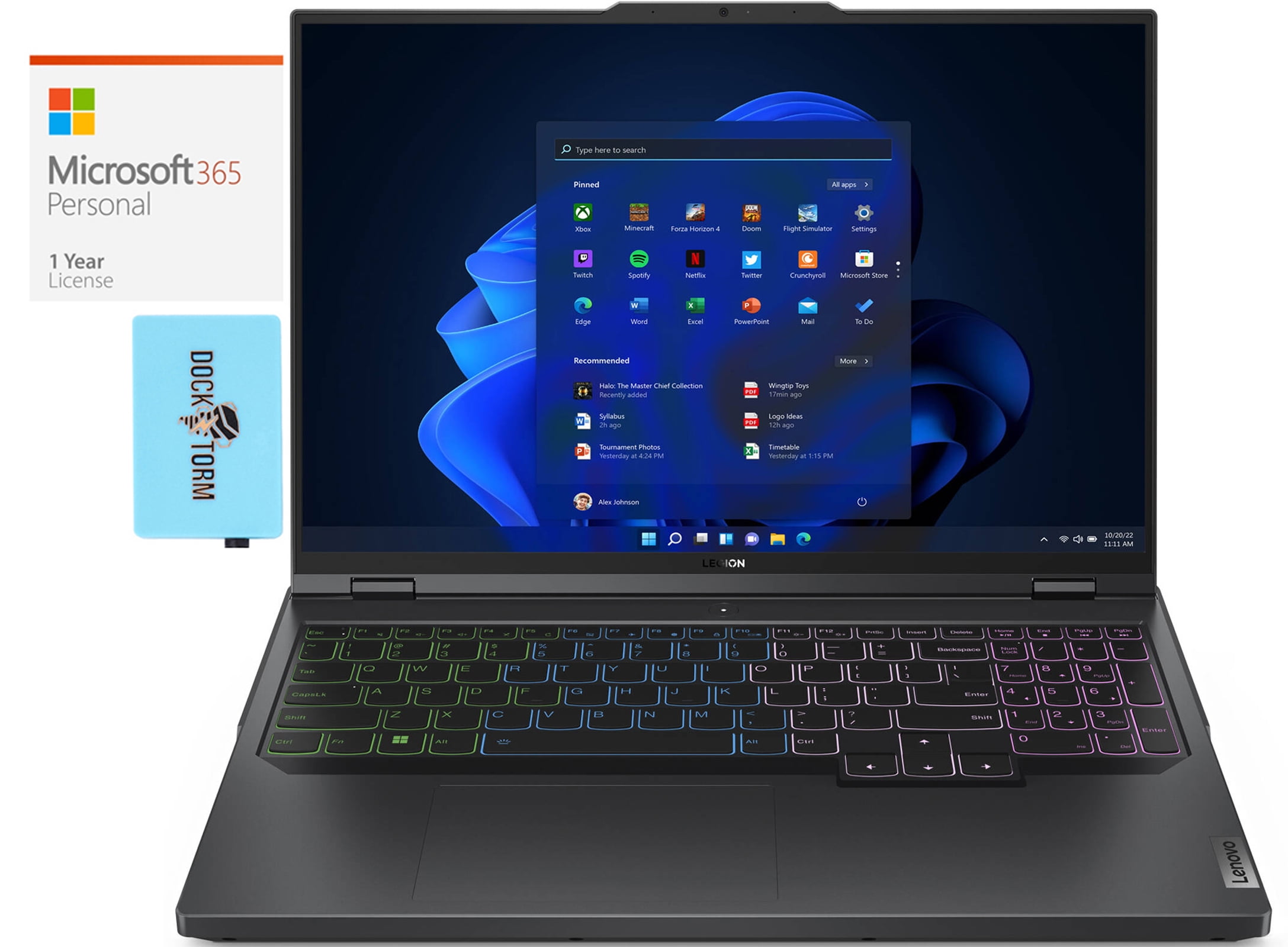 Lenovo LEGION Pro 5i Gaming/Entertainment Laptop (Intel i9-13900HX 24-Core, 16.0in 165 Hz Wide QXGA (2560x1600), Win 10 Pro) with Microsoft 365 Personal , Dockztorm Hub
