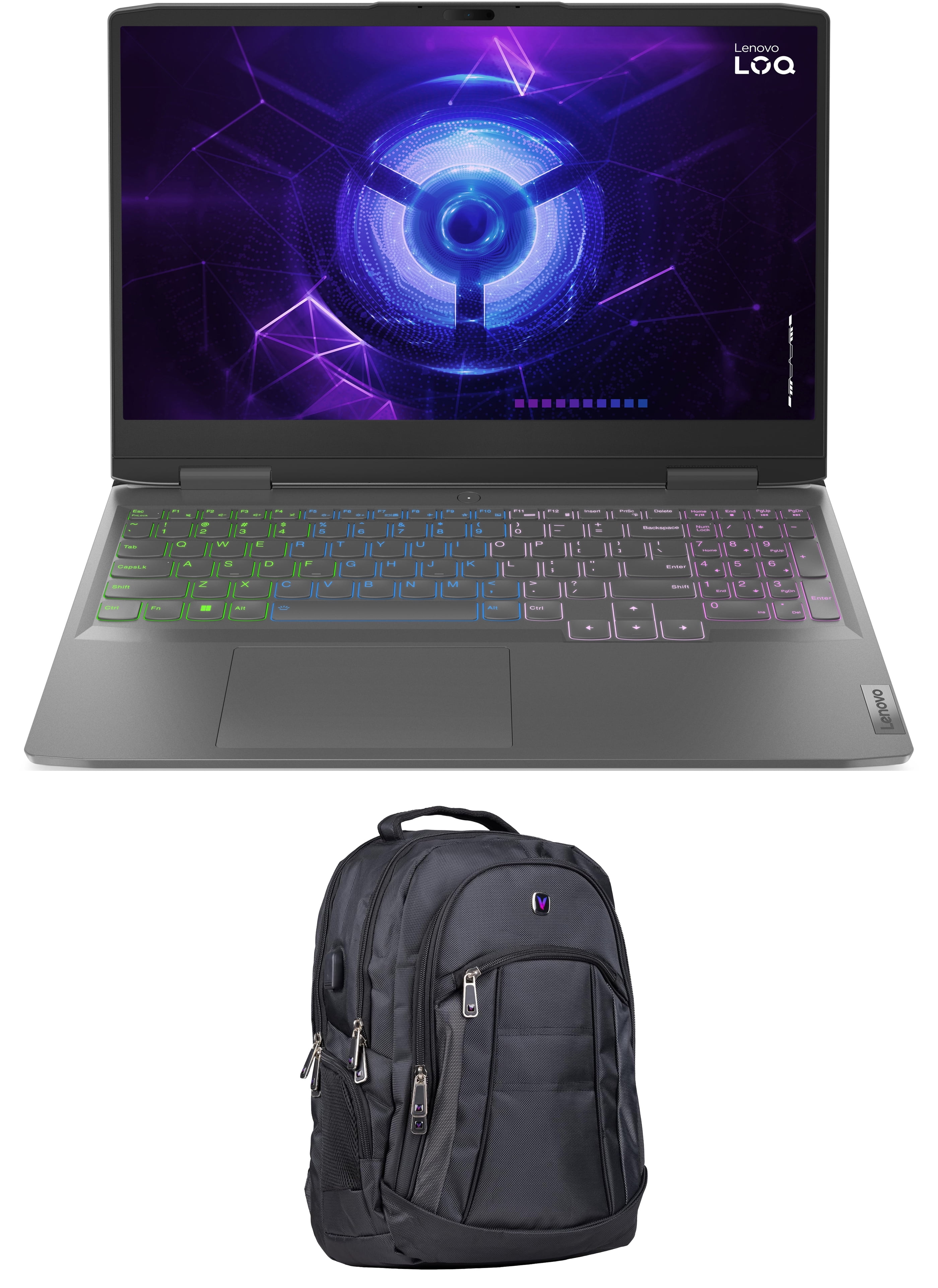 Lenovo LOQ 15IRH8 Gaming/Entertainment Laptop (Intel i5-13420H 8-Core, 15.6in 144 Hz Full HD (1920x1080), GeForce RTX 2050, Win 11 Pro) with 1680D Backpack
