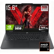 Lenovo LOQ E15 Gaming Laptop, 15.6" 1920 x 1080 FHD 144Hz IPS LCD Display, AMD Ryzen 7 170, NVIDIA RTX 5050, Backlit Keyboard, Win11 Home 16GB DDR5 RAM - 512GB SSD