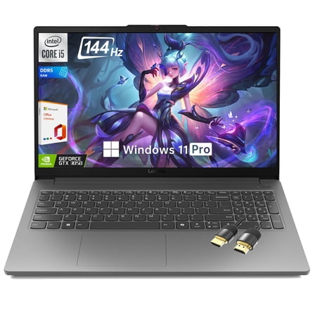 Lenovo LOQ Essential Gaming Laptop, 15.6" FHD 144Hz Display,Intel Core i5 -12450HX, GeForce RTX 3050,16GB DDR5 RAM, 1TB SSD,AI Copilot, Wi-Fi 6, RJ-45, USB-C, HDMI,with Lifetime Office,Win 11 Pro