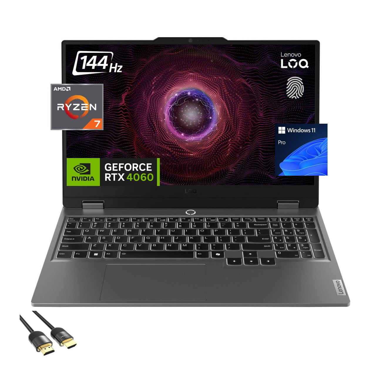 "Lenovo LOQ Gaming Laptop, 15.6"" FHD 144Hz, AMD Ryzen 7, RTX 4060 8GB ...