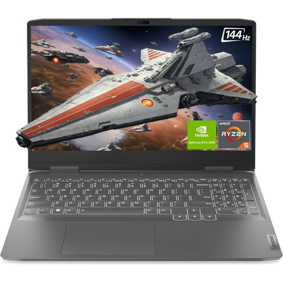 Lenovo LOQ Gaming Laptop, 15.6" FHD Display, AMD Ryzen 5 7640HS, 64 GB DDR5 RAM, 1 TB PCIe SSD, NVIDIA GeForce RTX 3050, Backlit Keyboard, Windows 11 Home, Storm Grey