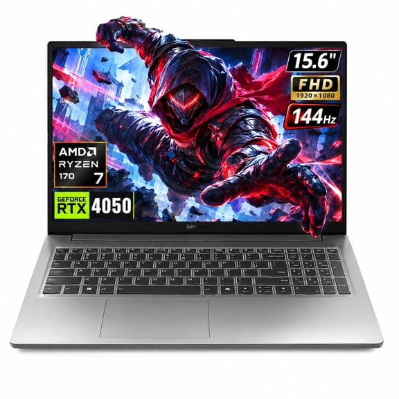 Lenovo LOQ RTX 4050 Gaming Laptop, 15.6" FHD 144Hz, AMD Ryzen 7 170, 16GB DDR5, 512GB SSD, Windows 11 Home